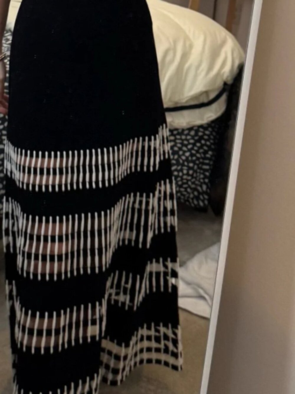 Alexis Black and White Patterned Midi Dress - Picture 8 of 9